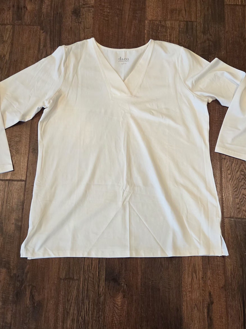 Denim & Co. Essentials Perfect Jersey Crossover V-Neck Tunic A269363 Womens L